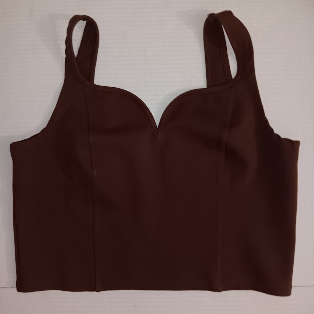 ABERCROMBIE & FITCH SOFT CROP TOP CHOCOLATE BROWN SIZE LARGE